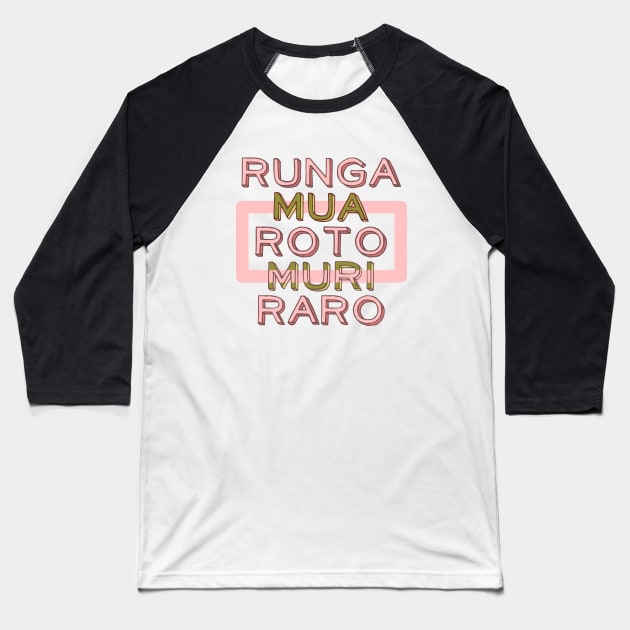 Maori Language Te Reo Baseball T-Shirt by mailboxdisco